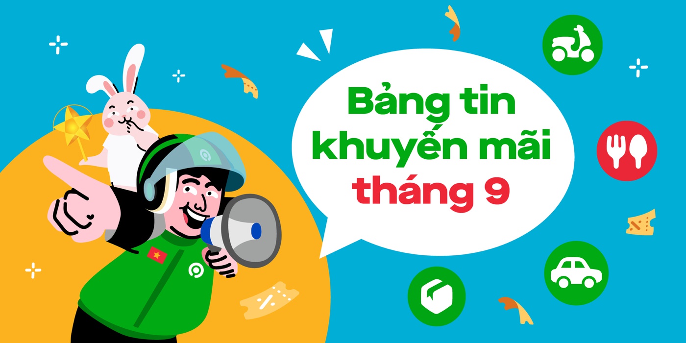 Bảng tin Khuyến mãi tháng 9 của Gojek Gojek
