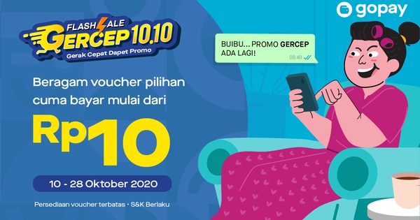 Promo GerCep: Voucher Cashback Rp5.000-Rp100.000 | GoPay