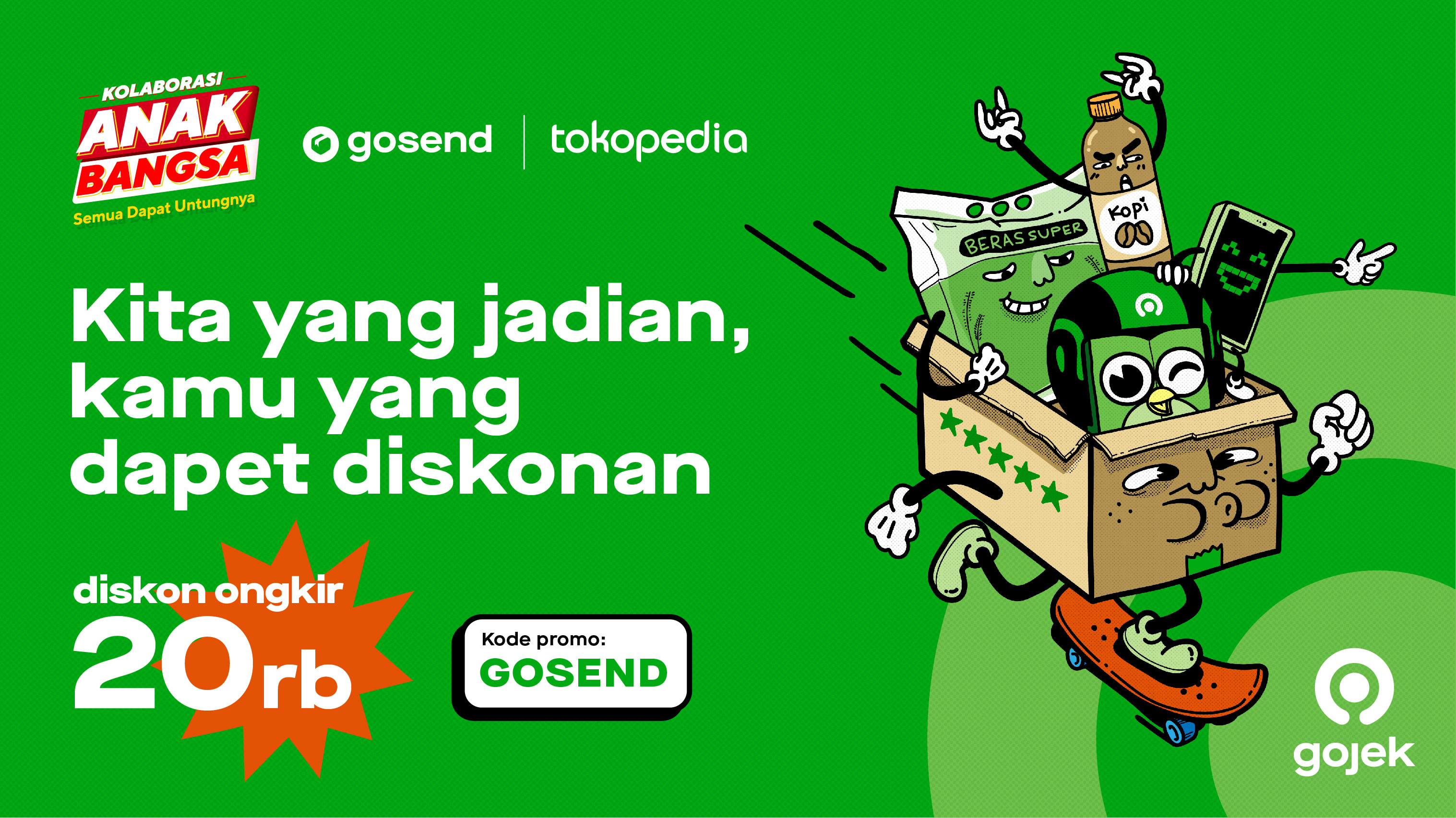 Beli Segala Kebutuhanmu di Tokopedia dengan Pengiriman GoSend, Gratis Ongkir Hingga Rp 20.000!