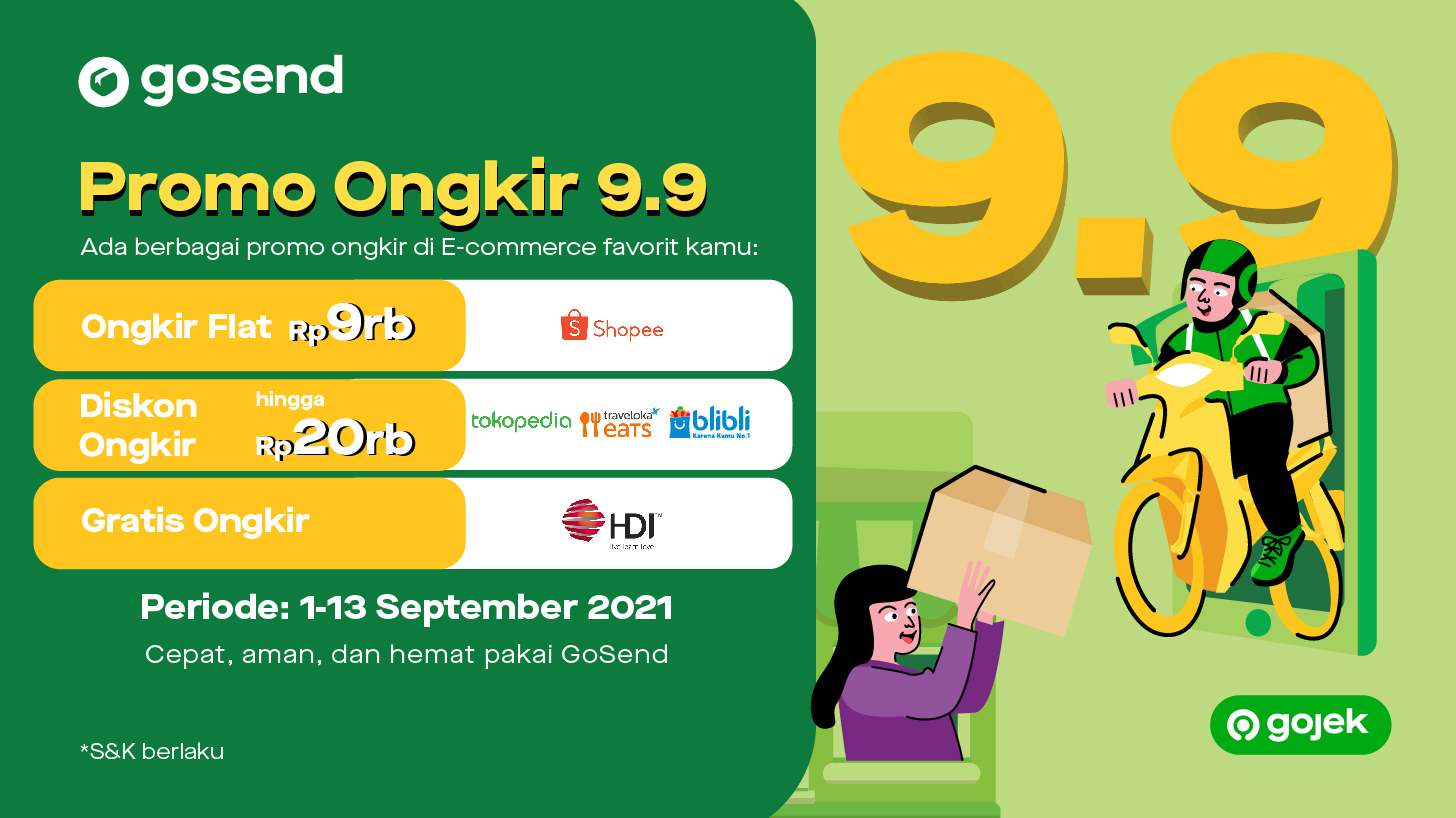 Kirim belanjaan lebih cepat dan hemat, pakai promo ongkir GoSend di 9.9