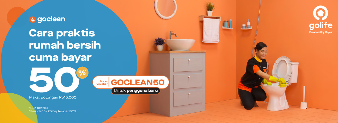 Diskon 50% Bebersih Rumah Sama GoClean, Sikat!!