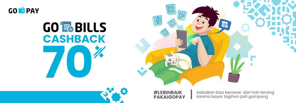 Promo GO-BILLS Mei 2019: Voucher Cashback 70%