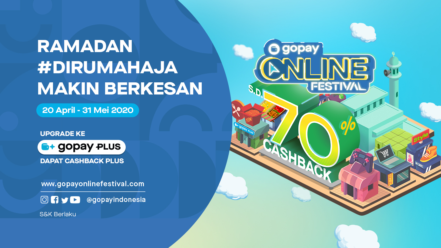 Promo GoPay Online Festival (Mei 2020): Cashback hingga 70%