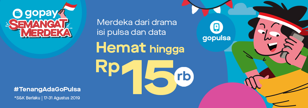 Promo GoPulsa Agustus 2019: Semangat Isi Pulsa dan Data!