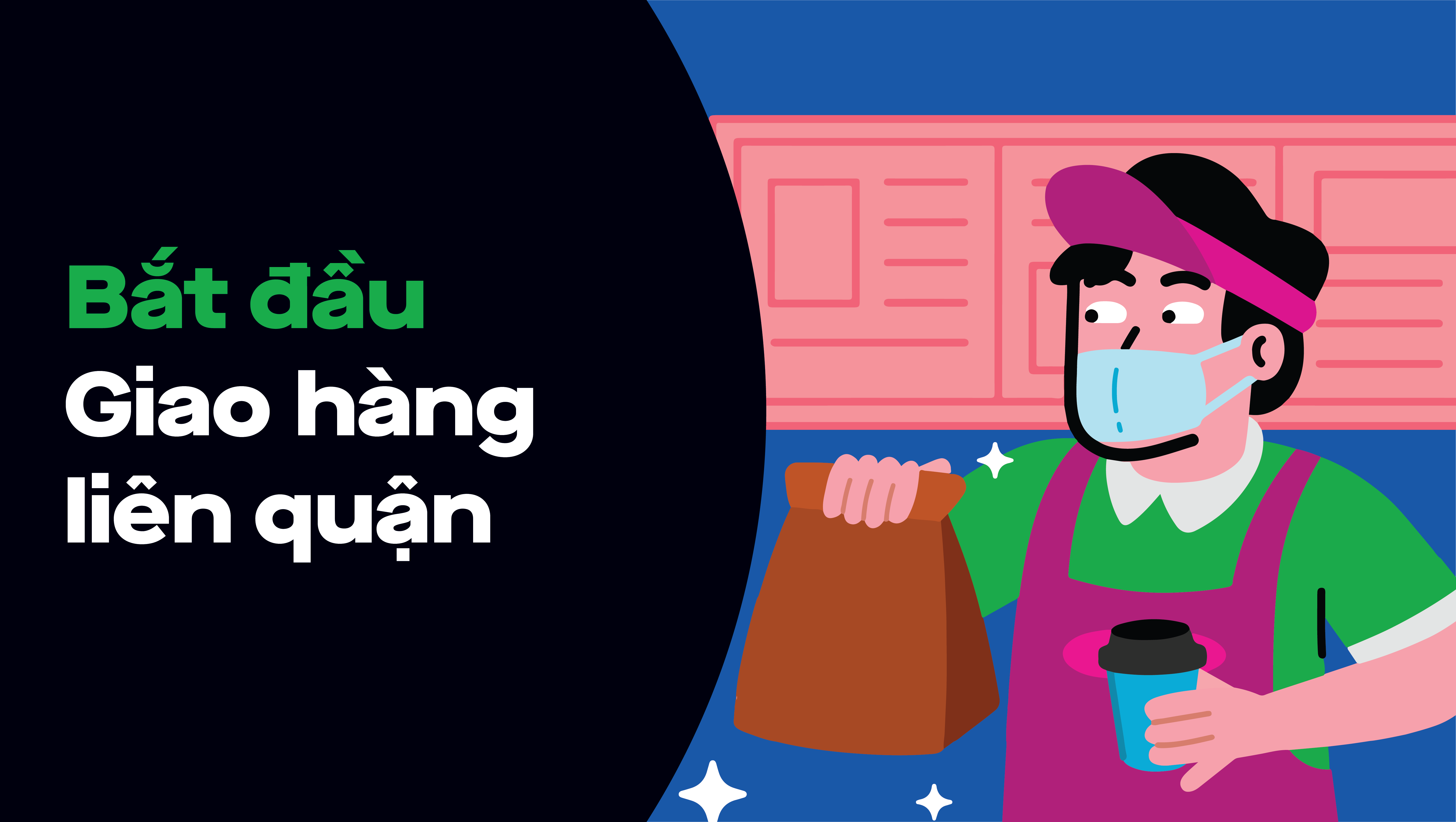Bác tài Gojek bắt đầu giao hàng liên quận