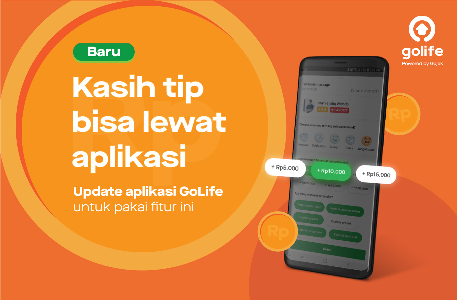 Kini Sudah Bisa Tipping ke Mitra lewat Aplikasi
