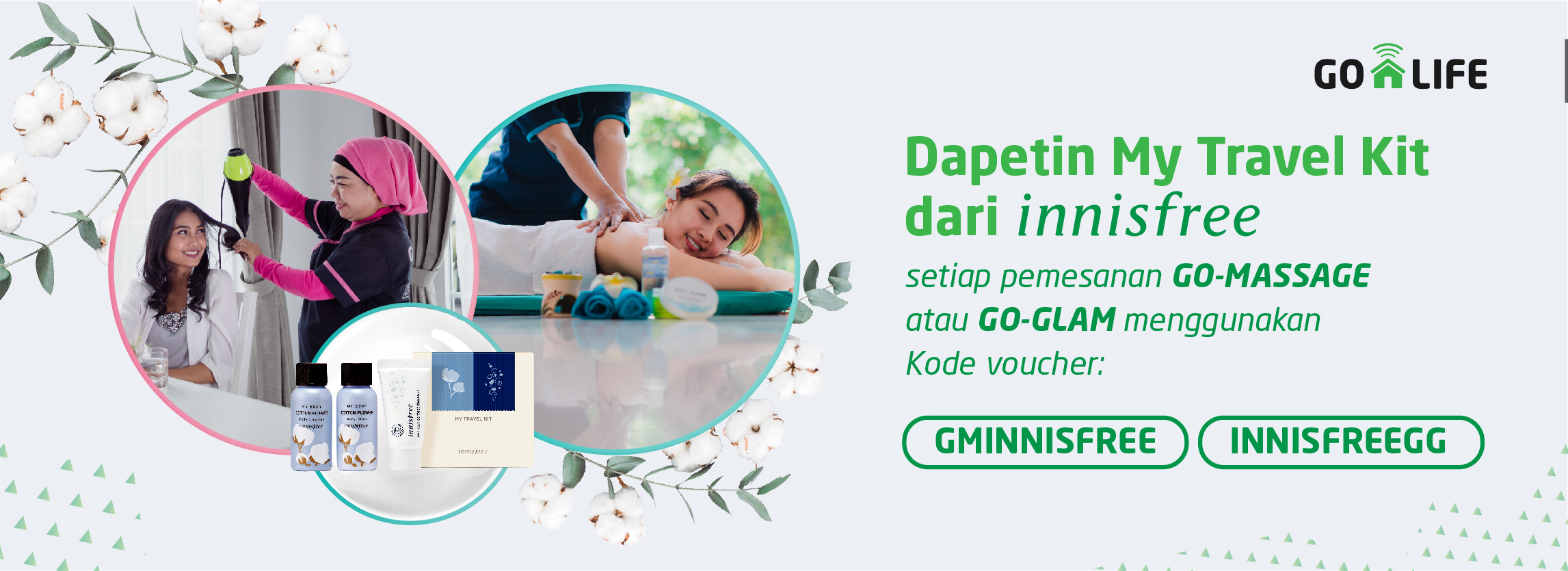 😍 Pesen GO-MASSAGE & GO-GLAM, Dapet Produk innisfree GRATIS!