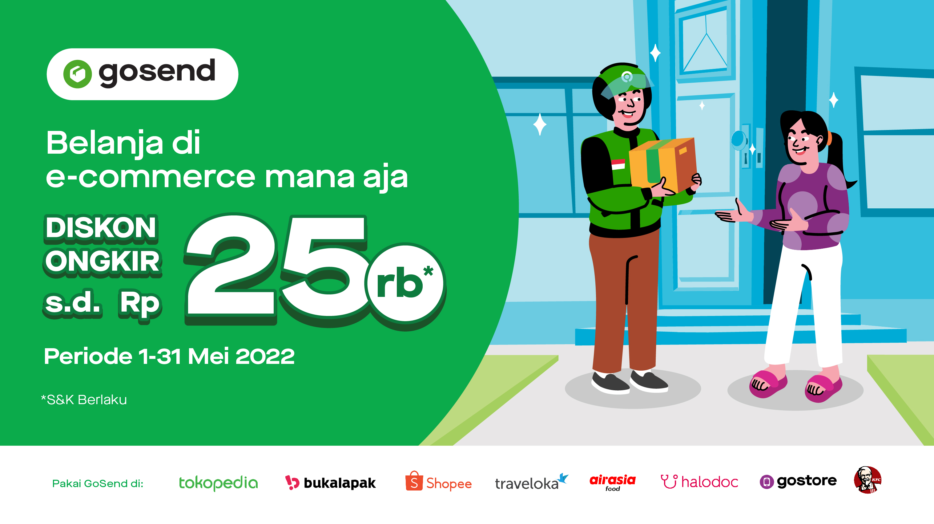 Diskon ongkir GoSend hingga Rp 25rb di berbagai e-commerce