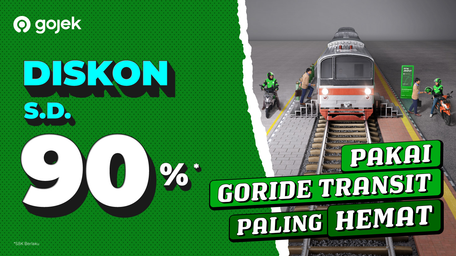 Diskon sampai 90% buat anak kereta pakai GoRide Transit
