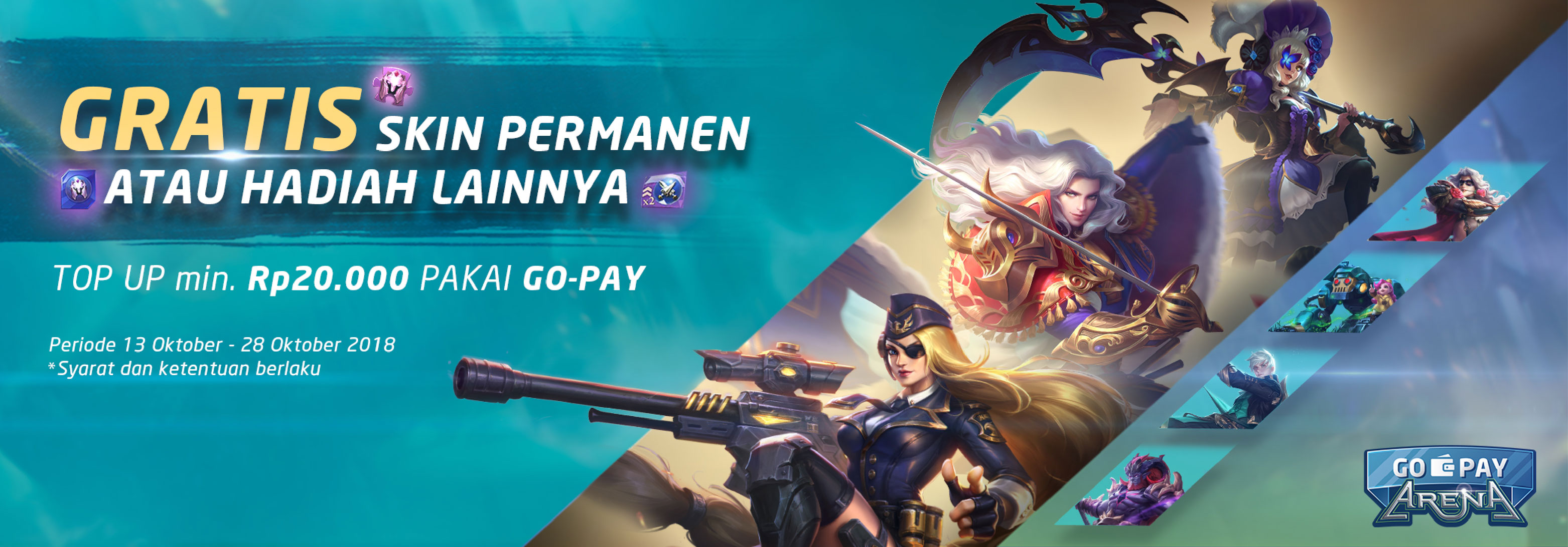 Top Up Diamond Mobile Legends Pakai GO-PAY, Bonus Skin Permanen!