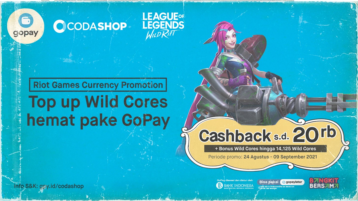 Promo Wild Rift di Codashop: Cashback 50% hingga Rp20.000