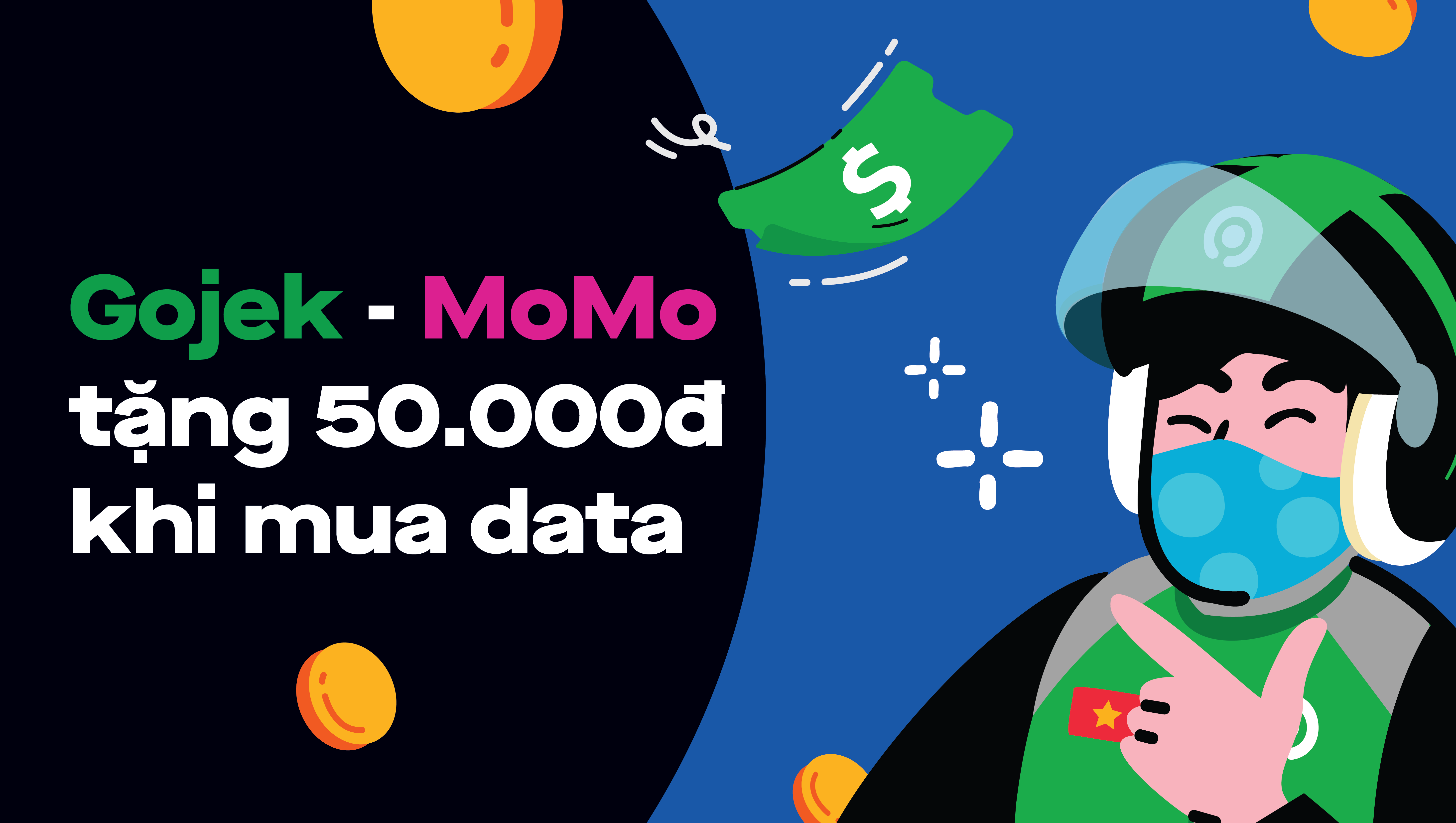 Gojek - MoMo tặng 50.000đ khi mua data