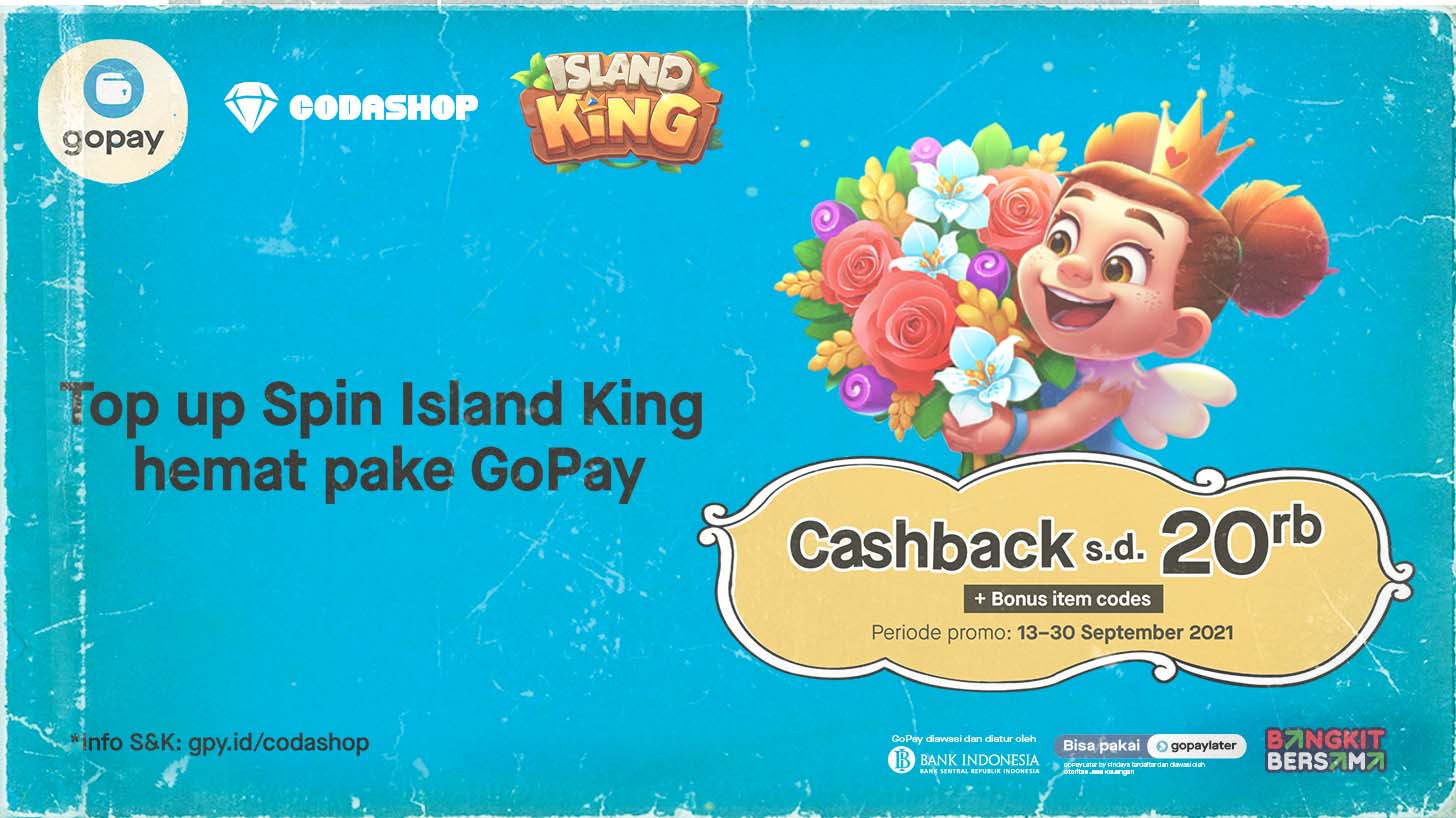 Promo Island King di Codashop: Cashback 50% + Bonus Item Codes