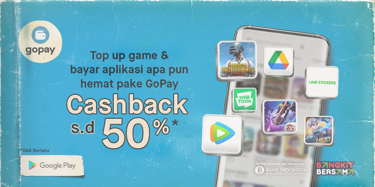 Promo Google Play: Cashback 50% hingga Rp20.000