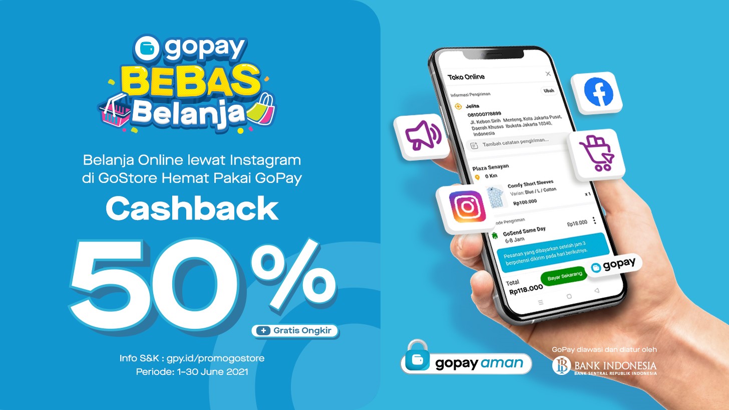 Shopping Promo on GoStore: 50% Cashback, Maximum IDR 40,000