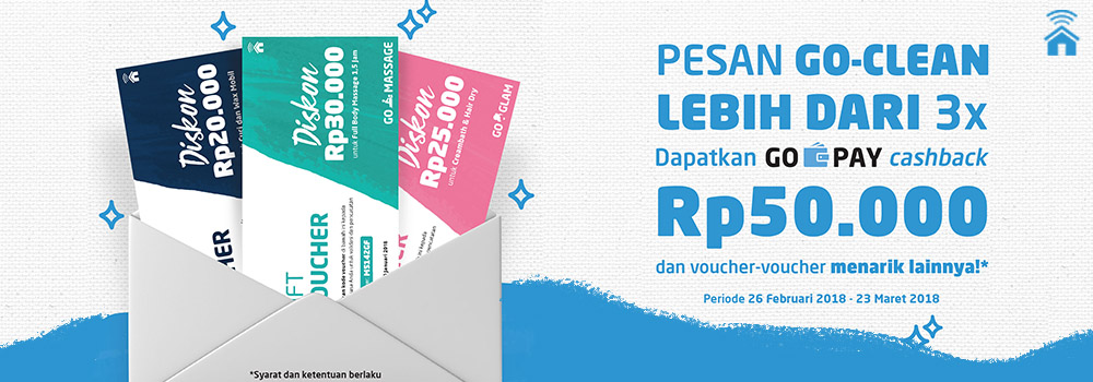 Pesan GO-CLEAN Lebih Dari 3x, Dapat Cashback GO-PAY Rp50.000!
