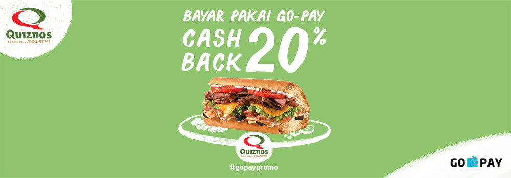 Promo Quiznos Maret 2019: Cashback 20%