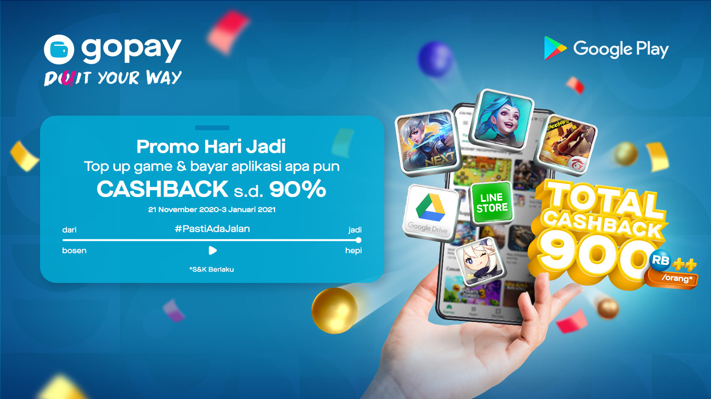 Promo Google Play: Total Cashback Rp900rb++/orang