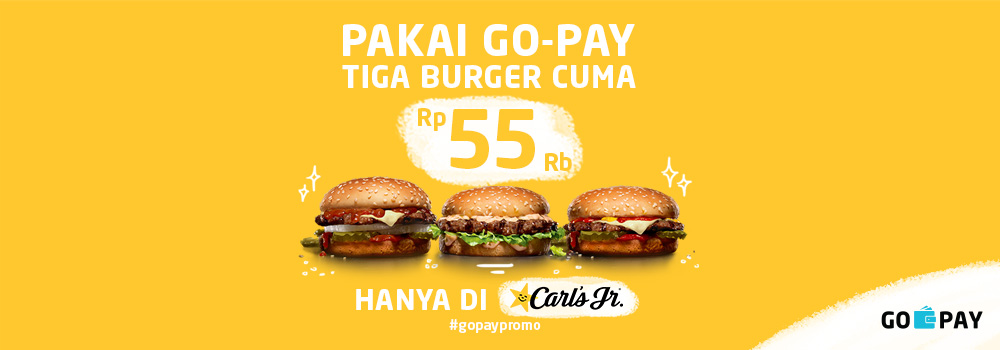 Promo Carl's Jr November 2018: 3 Burger Cuma 55 Ribu!