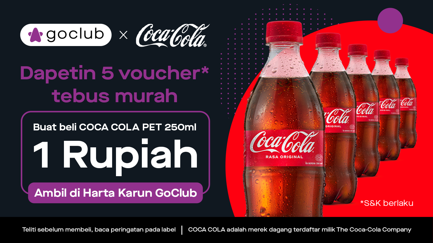 Gratis 5 botol Coca-cola di Harta Karun GoClub!