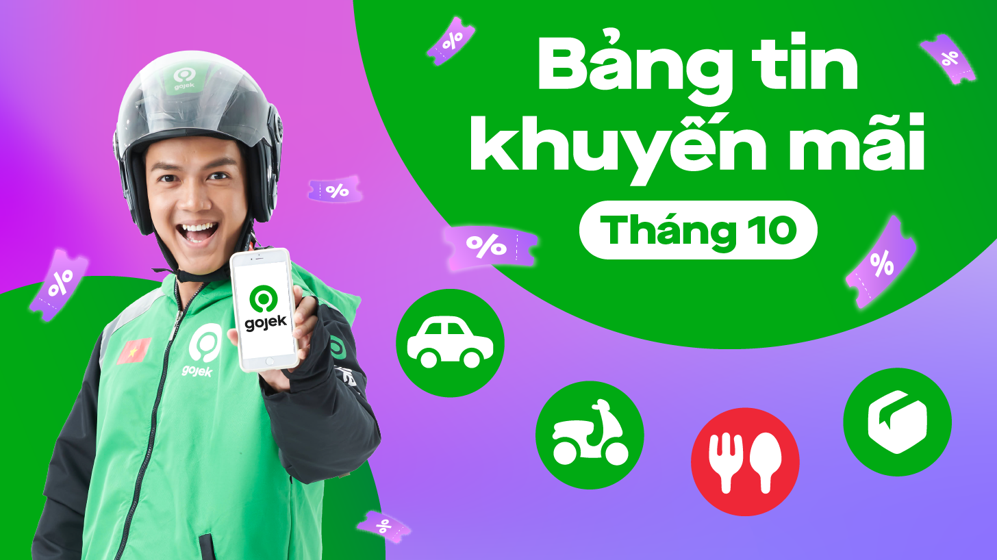 Bảng tin Khuyến mãi tháng 10 của Gojek