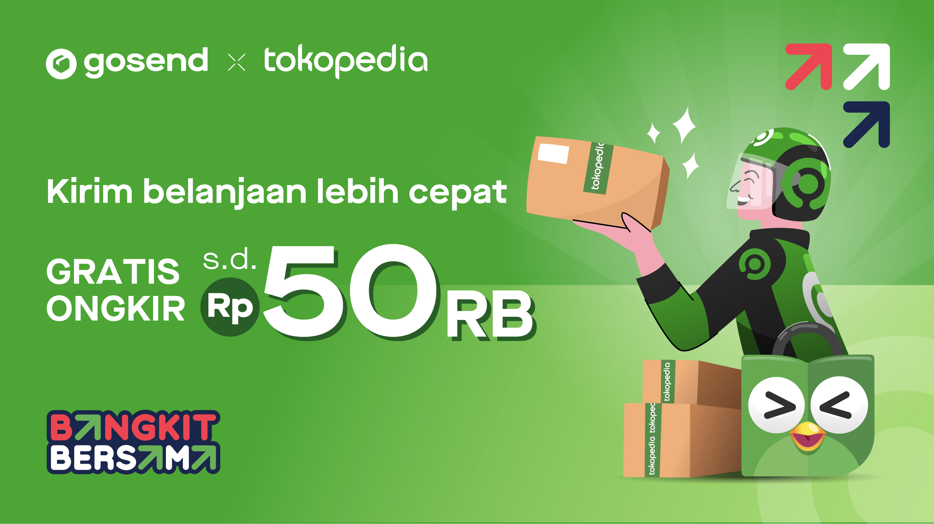Berbagai promo gratis ongkir GoSend di Waktu Indonesia Belanja Tokopedia!