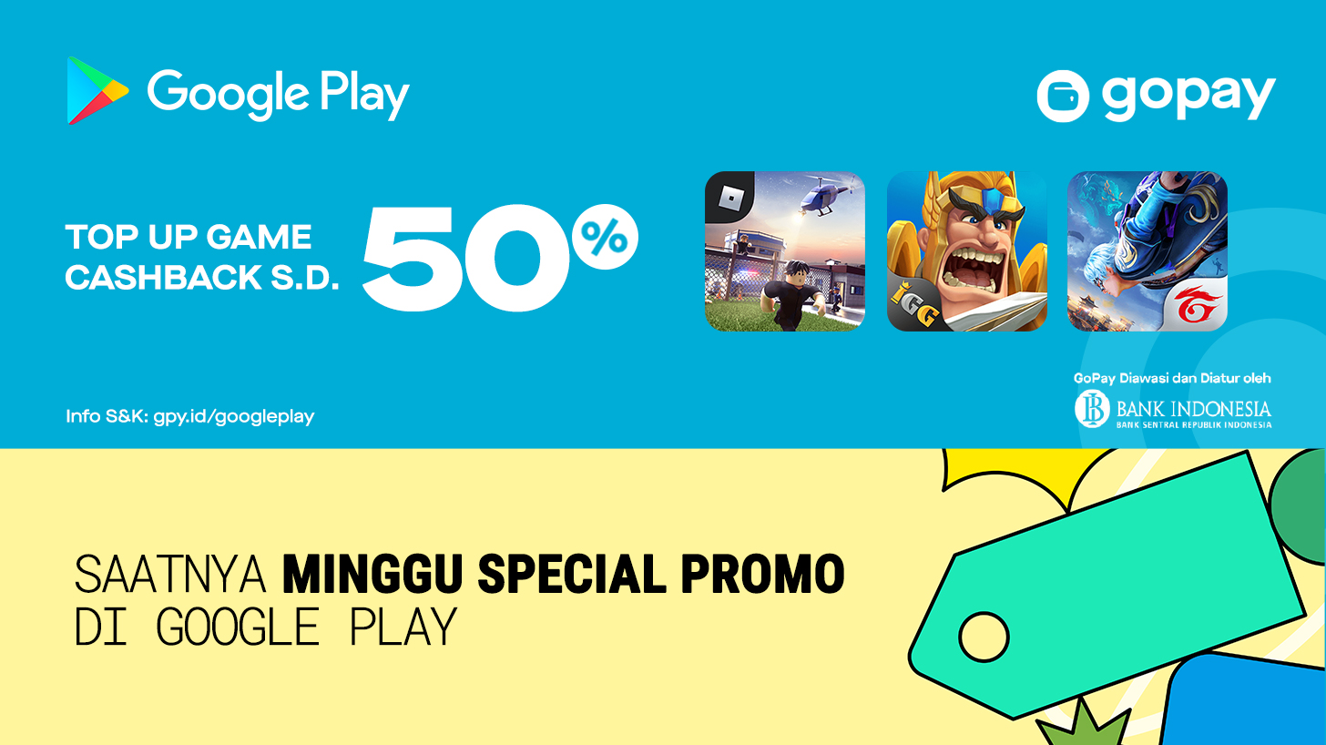 Promo Google Play Deals Week: Cashback 50%
