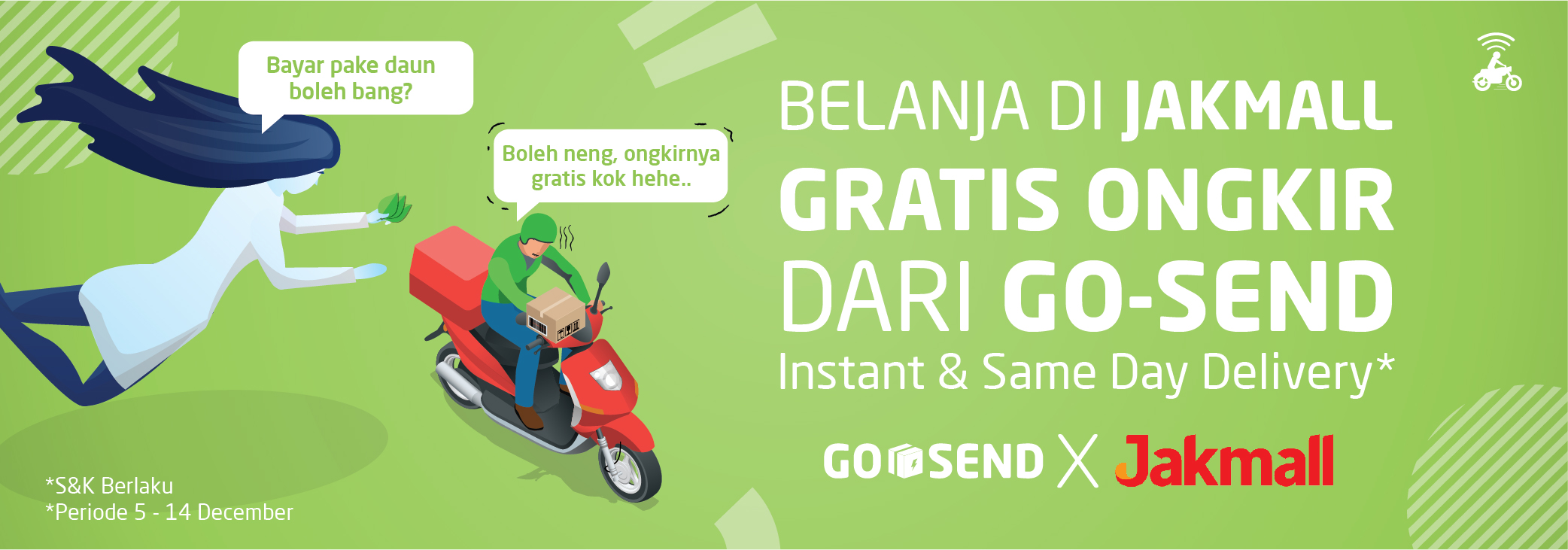 Promo GO-SEND di Jakmall, Gratis Ongkir Same Day Delivery & Instant Delivery