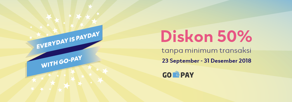 Promo Gajian GO-PAY: Diskon Pay Day 50% Tanpa Minimum Transaksi