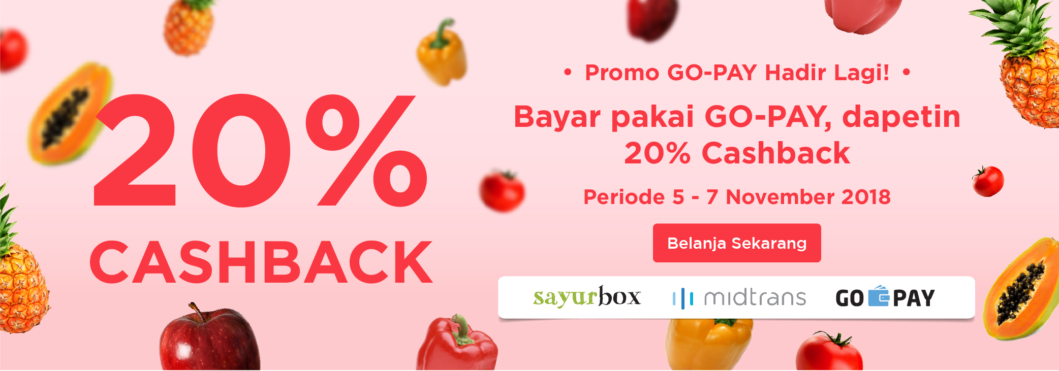 Promo Sayurbox November 2018: Cashback 20%