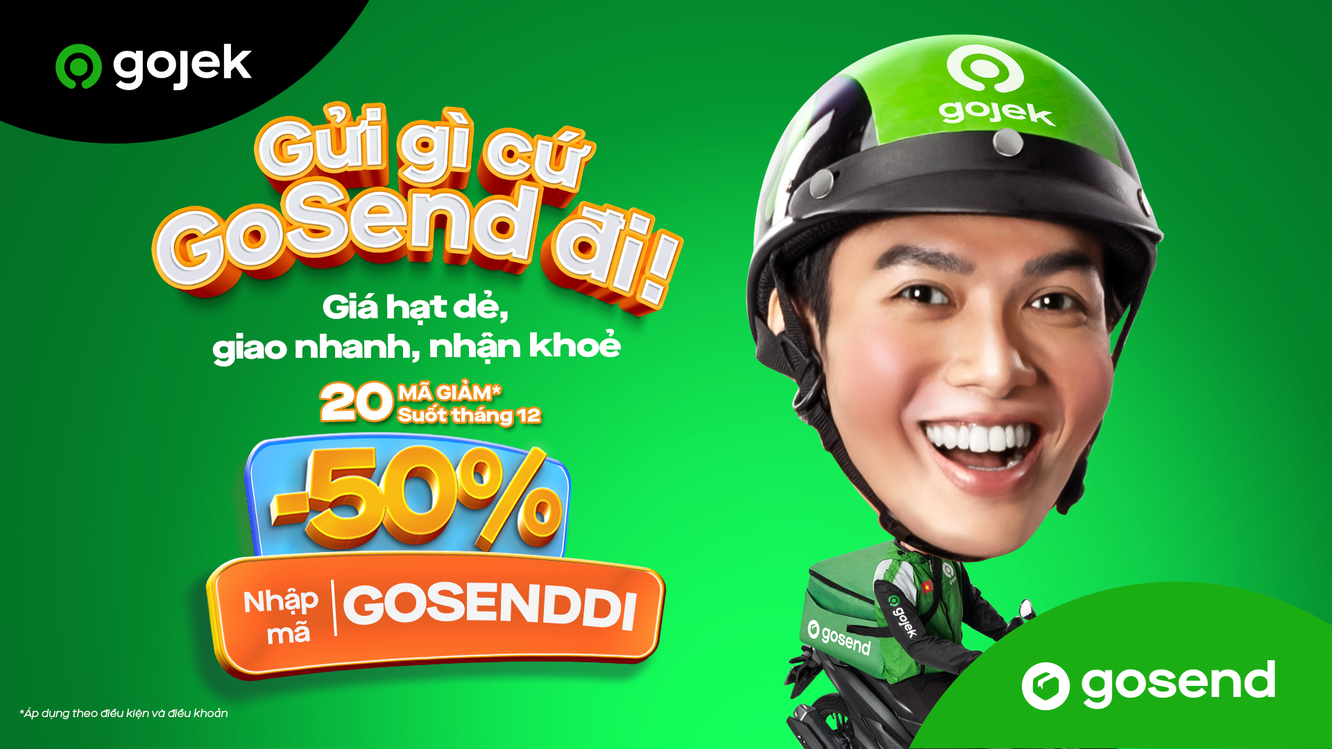 Gửi gì cứ GoSend đi! Giá hạt dẻ, giao nhanh, nhận khoẻ!