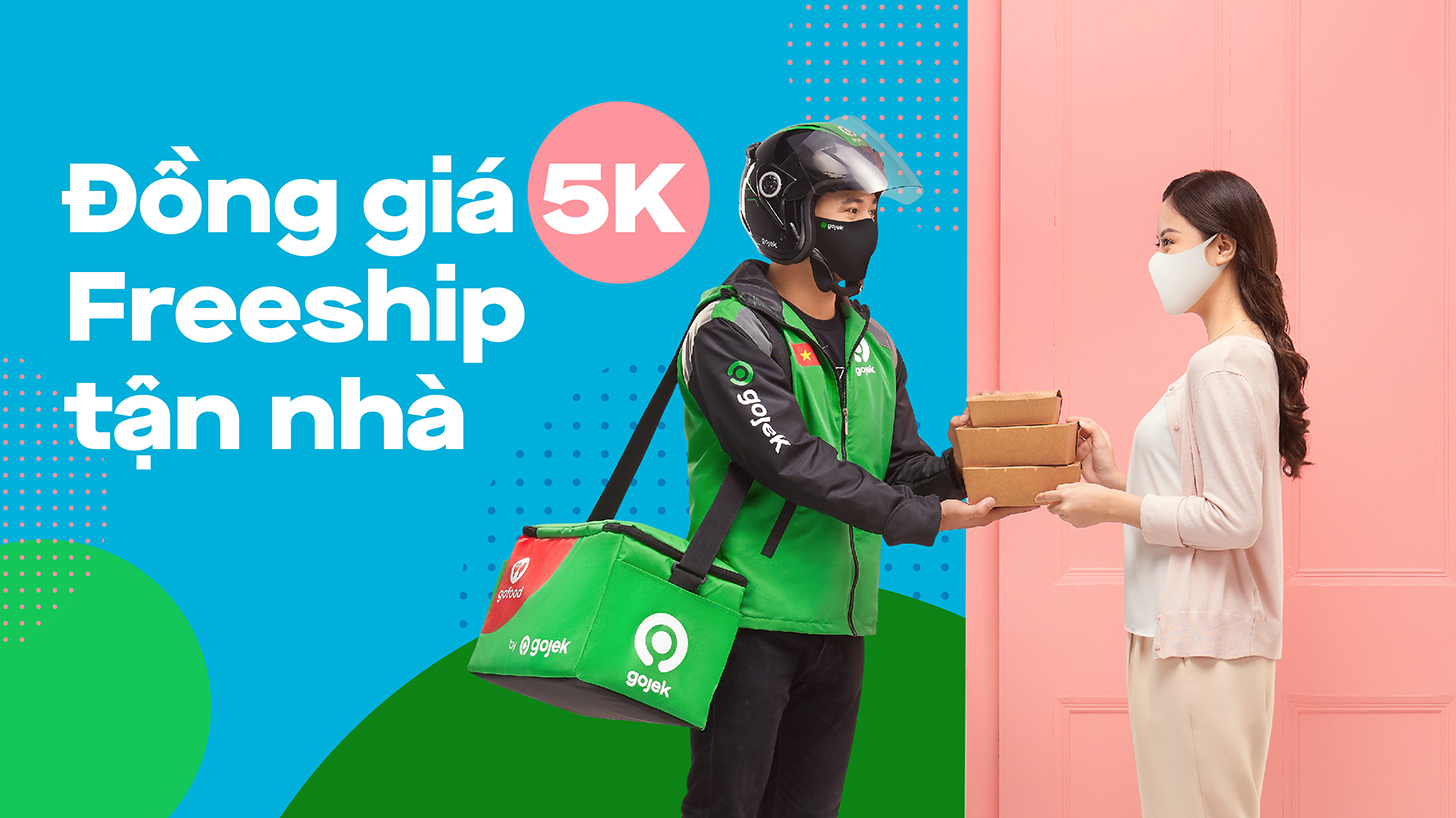 Đồng lòng 5K, vượt qua Covid! Đặt Gojek ngay bạn nhé!