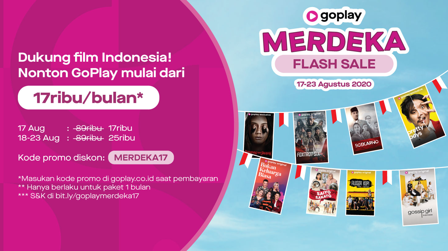 Cinta film Indonesia? Rayakan dengan Merdeka Flash Sale dari GoPlay!