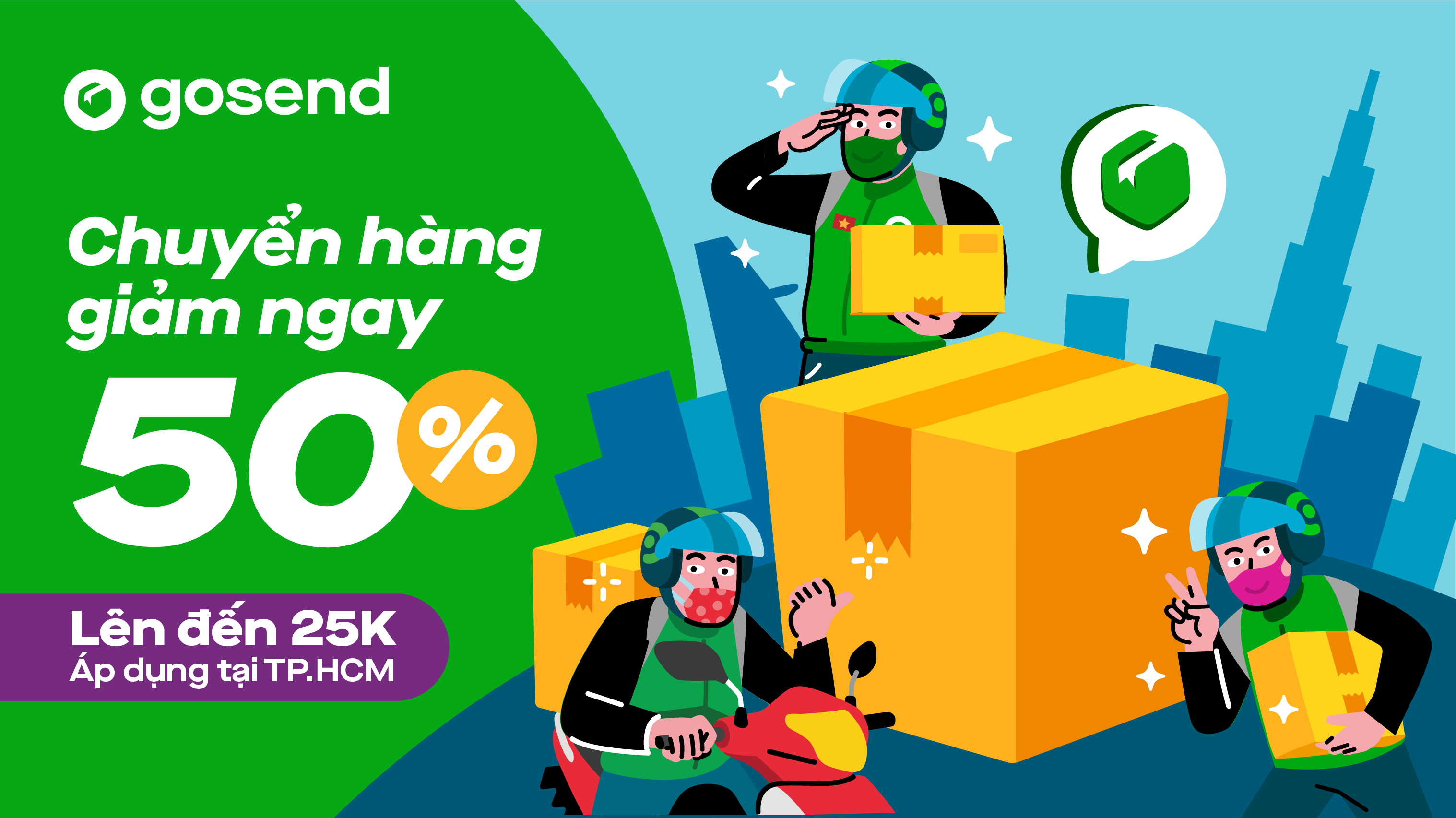 Tặng 50% khi chuyển hàng cùng Gojek!