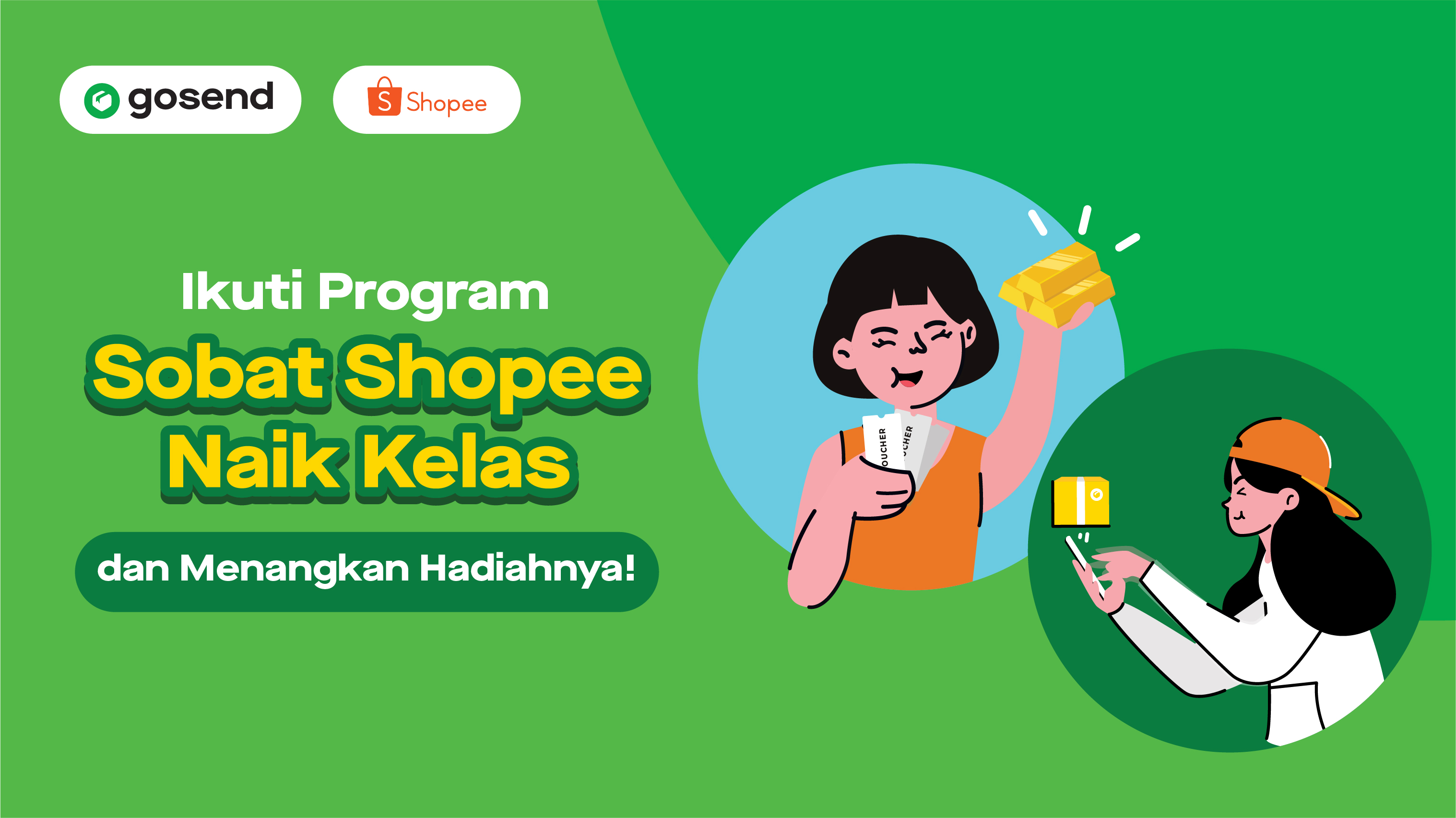 Promo Shopee: Sobat Shopee Naik Kelas, Dapatkan Voucher Belanja Shopee & Emas 0.5 GR!