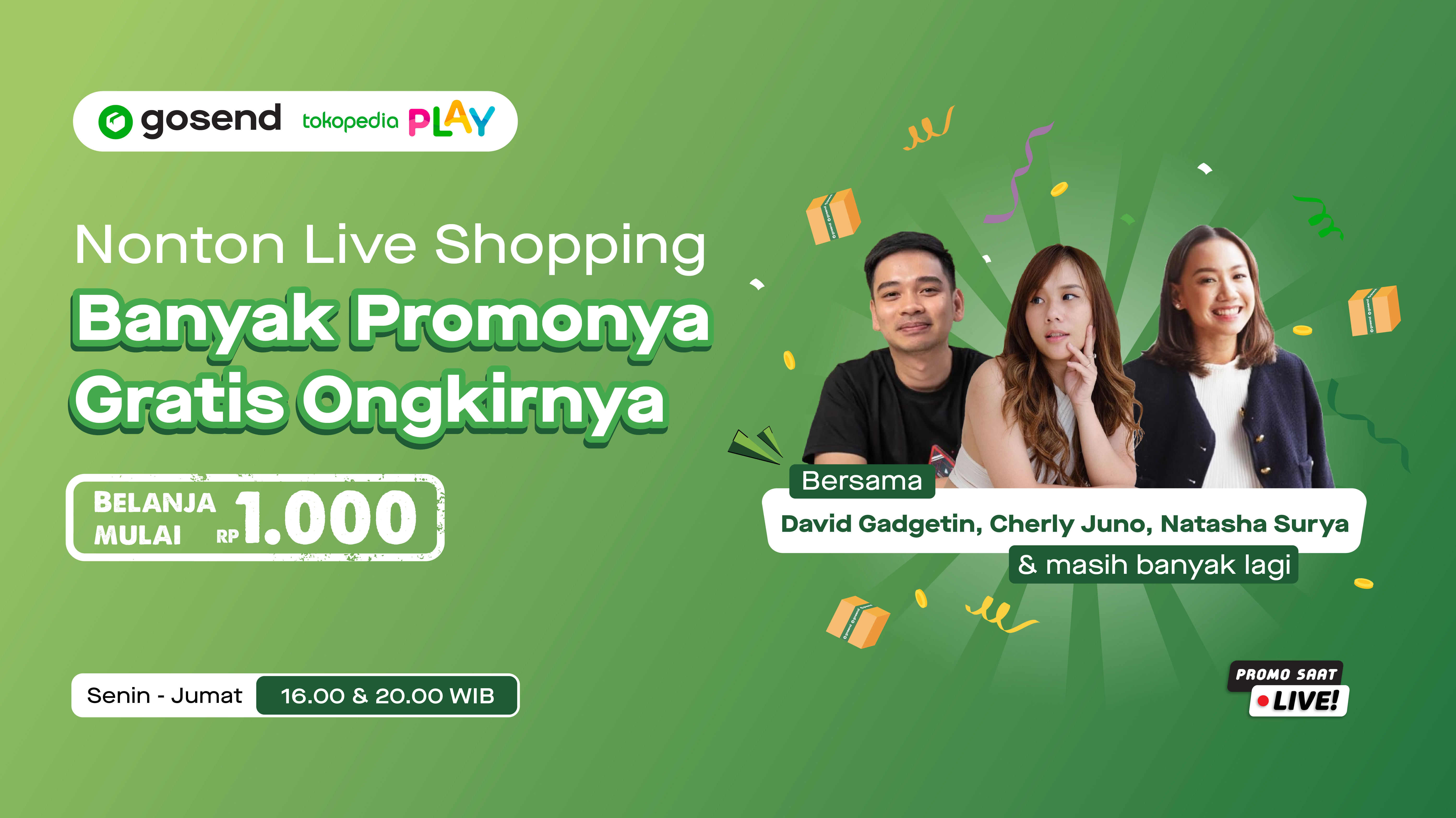 Promo spesial, giveaway, gratis ongkir semuanya ada di Tokopedia Play