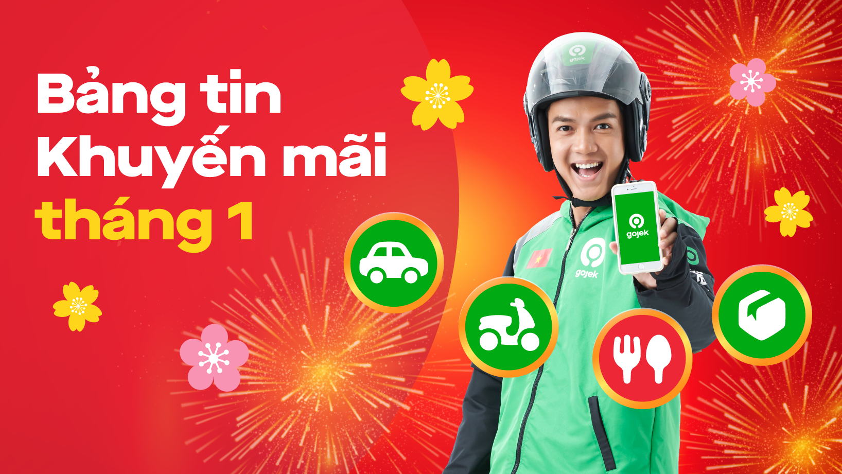 Bảng tin Khuyến mãi tháng 1 của Gojek