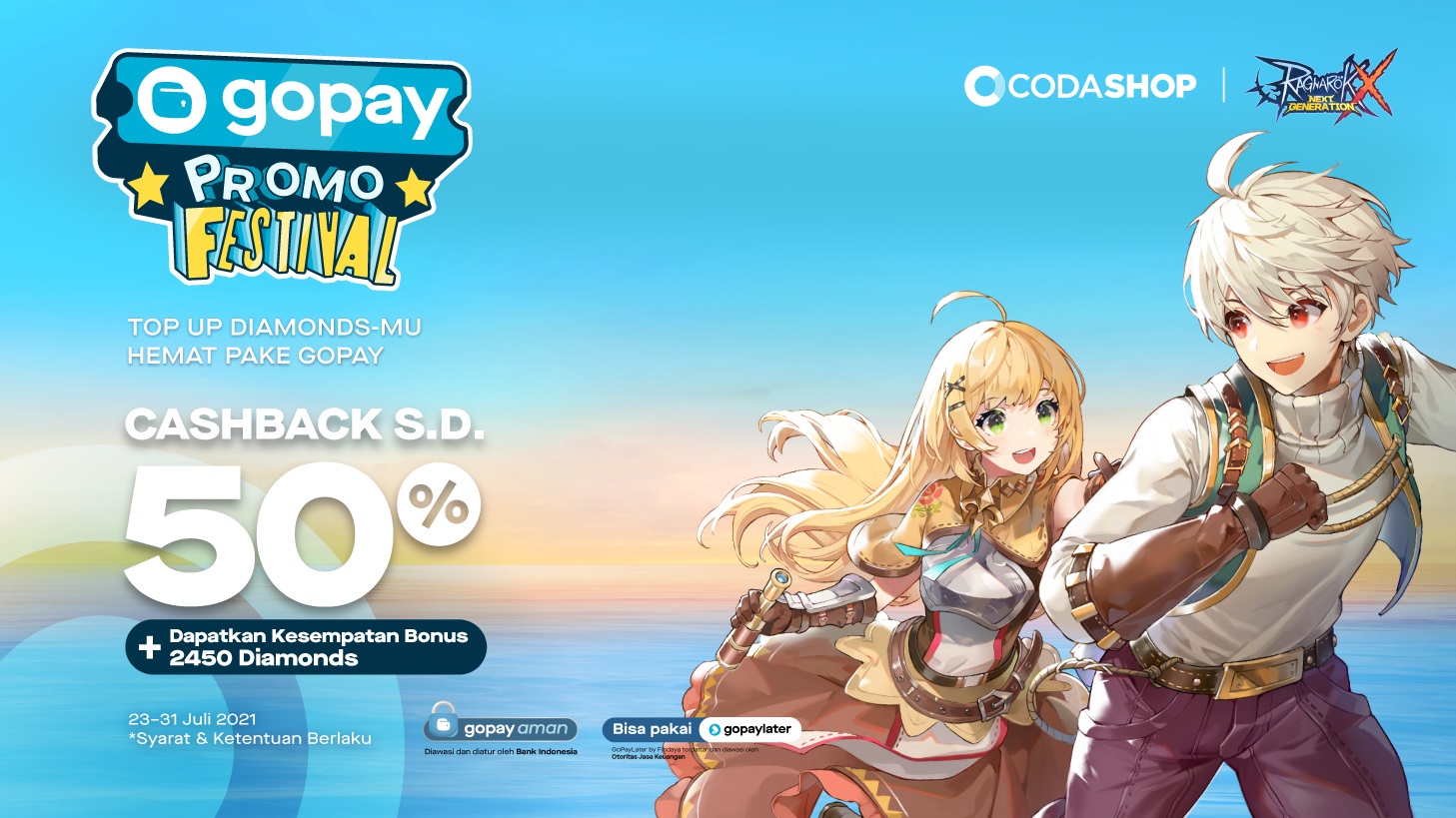 Promo Ragnarok X Next Generation di Codashop: Cashback 50% hingga Rp20.000 + Bonus Diamond