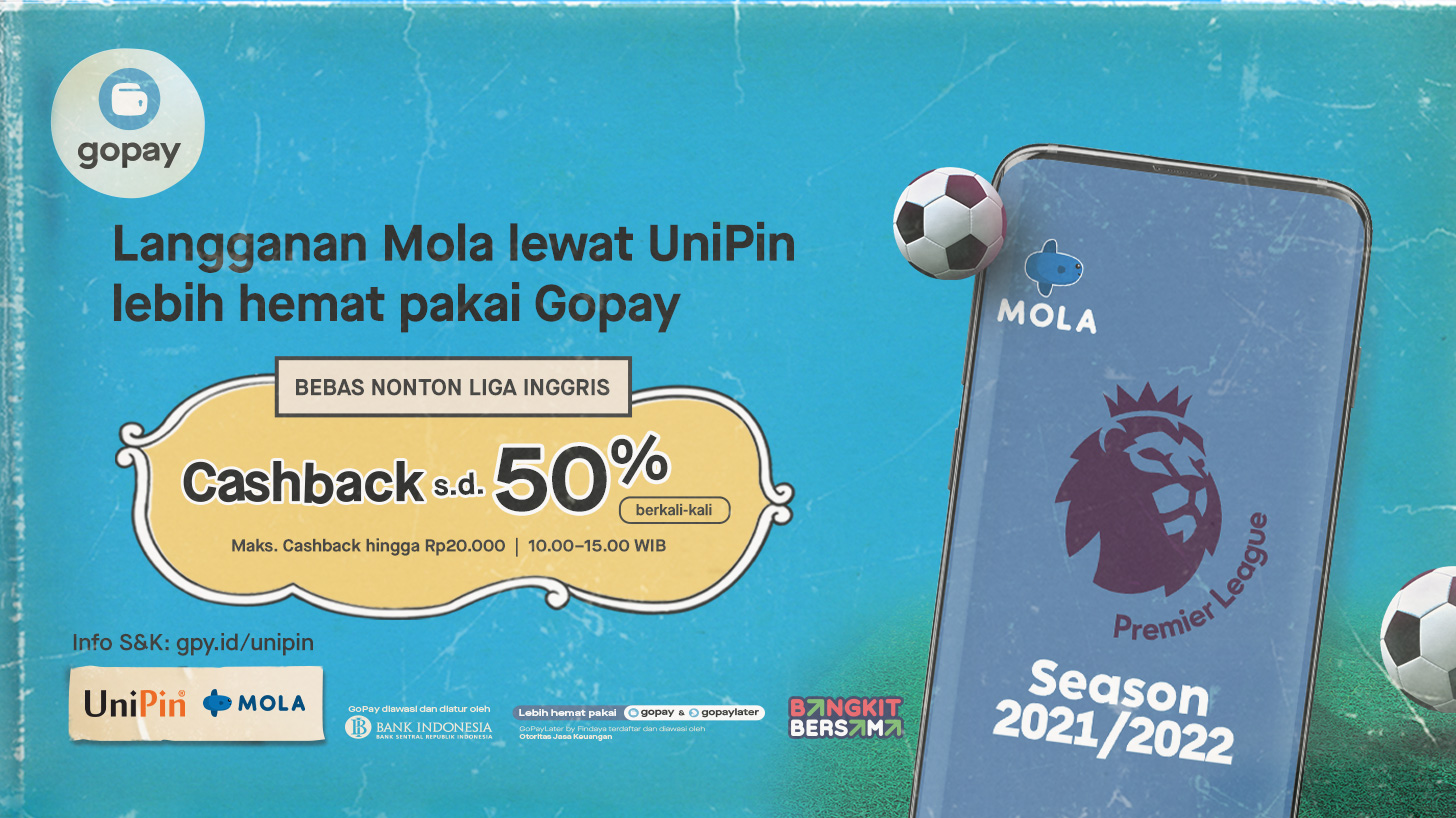 Promo Langganan Mola TV di UniPin: Cashback 50% hingga Rp20.000