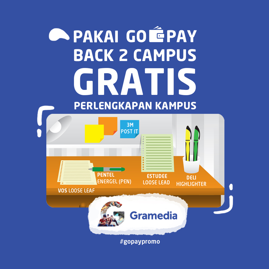 Promo Back to School 2018 Gramedia GO-PAY: Gratis Produk!