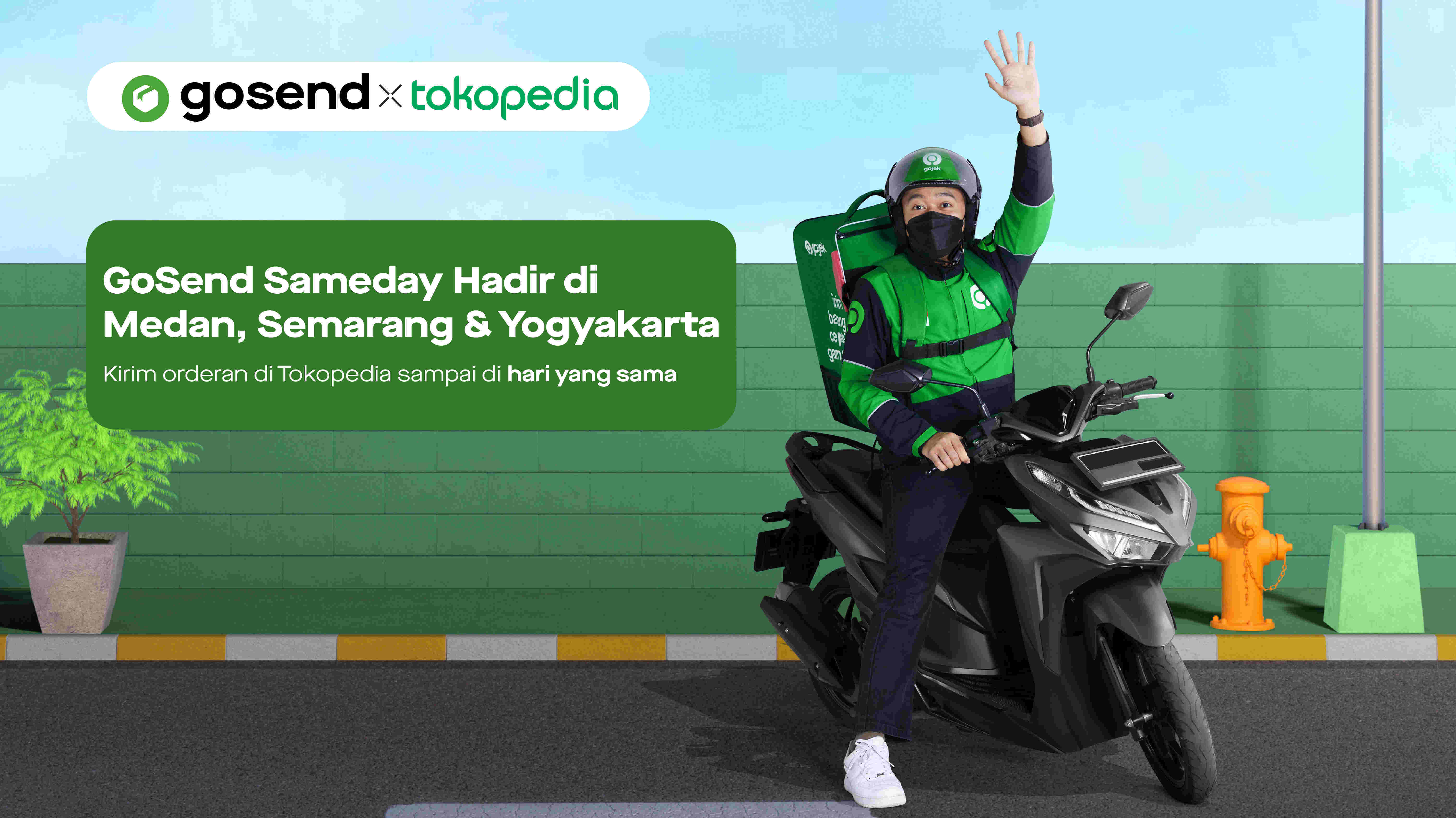Eksklusif Tokopedia: GoSend Sameday hadir di Medan, Semarang, & Yogyakarta!