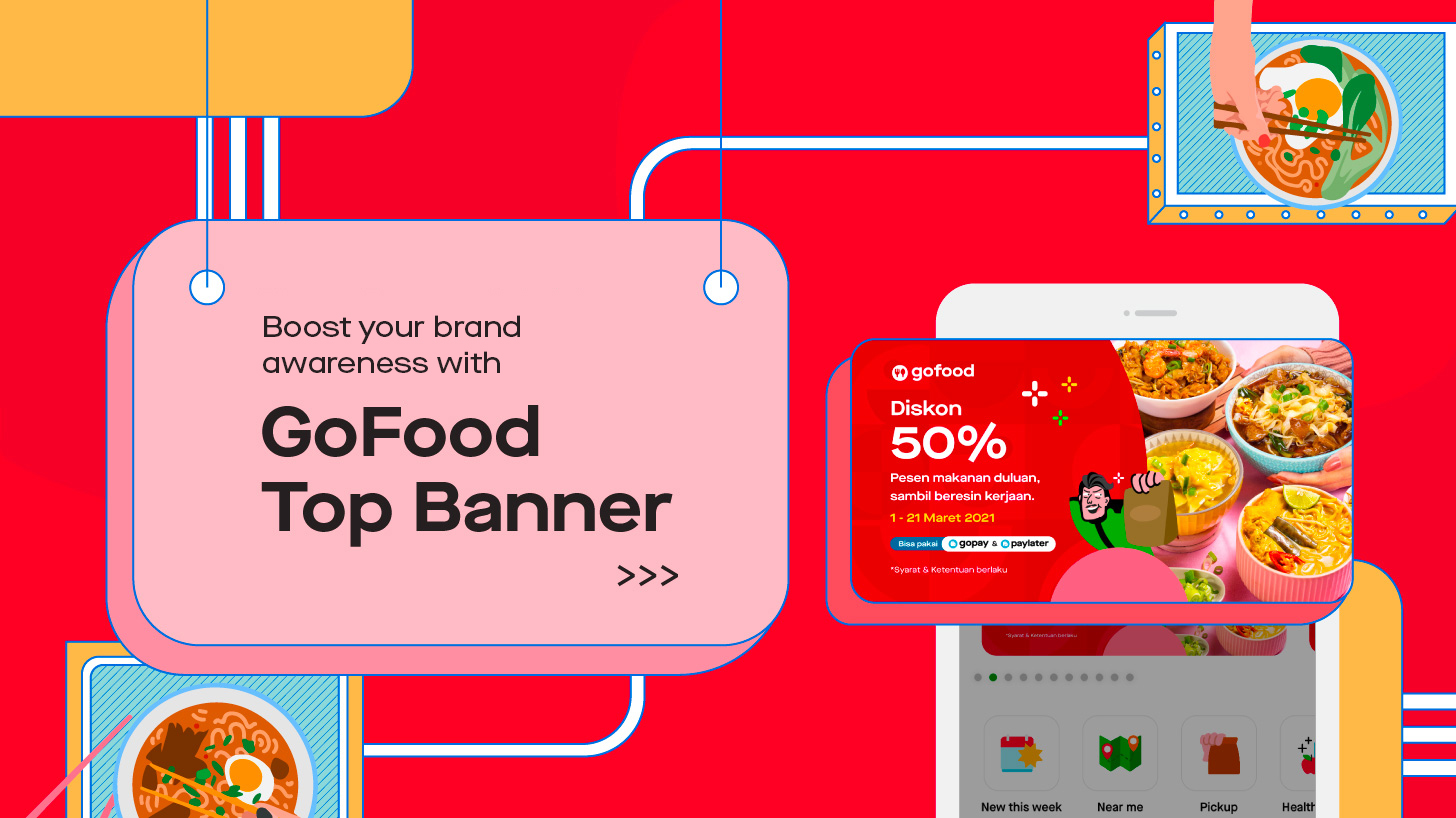 GoFood Top Banner, Ad with Flashy Position on GoFood Homepage
